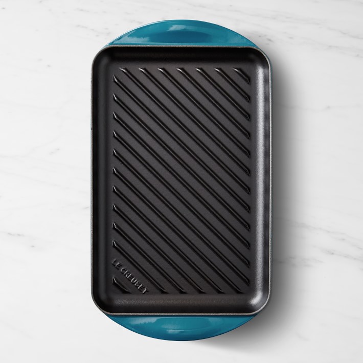 Le Creuset Enameled Cast Iron Skinny Grill, Teal