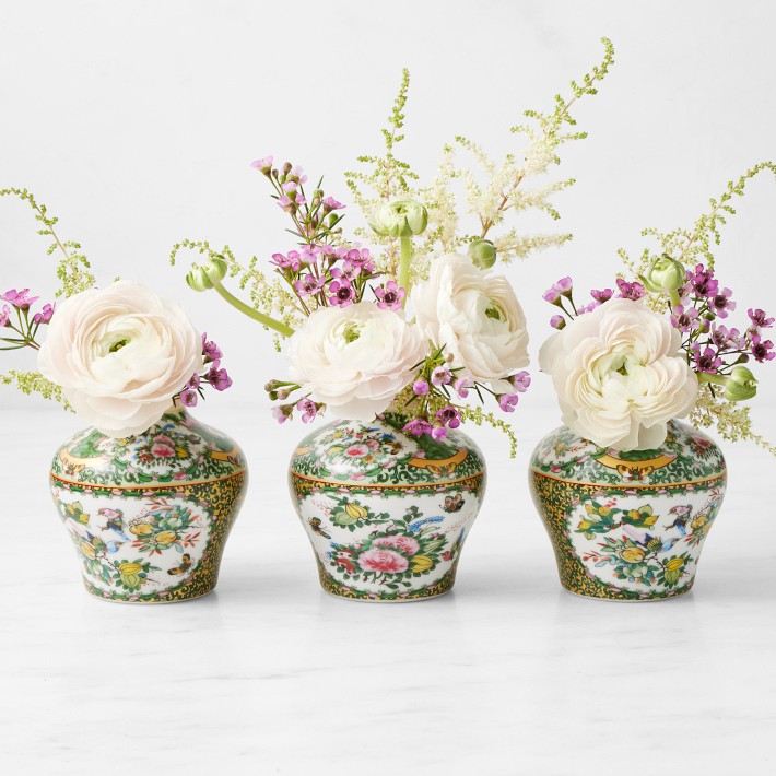 Famille Rose Bud Vases, Set of 3