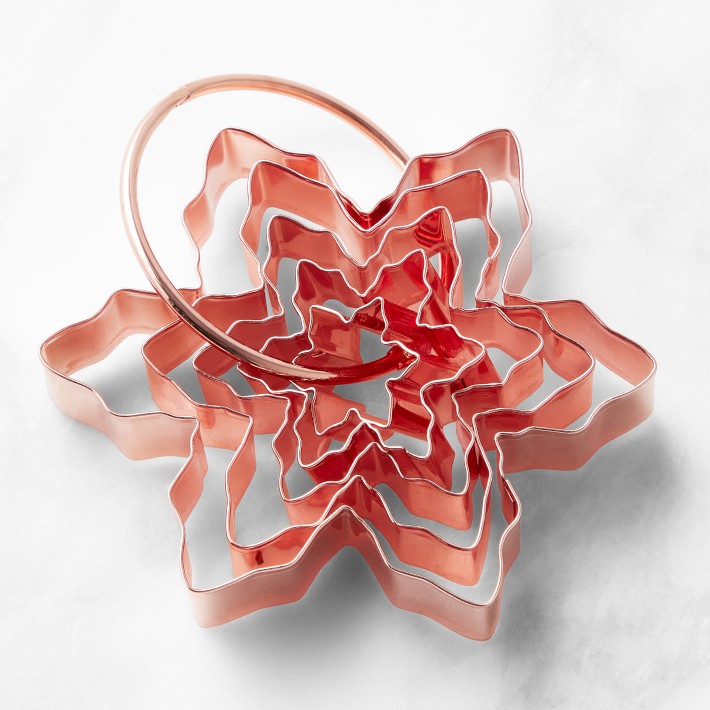 Williams-Sonoma Copper Snowflake Cookie Cutters on Ring, Set of 5