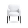 Fitzgerald Dining Armchair, Perennials Performance Basketweave, White, Ebony Leg