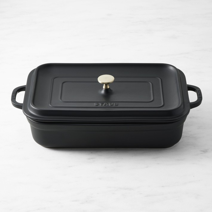 Staub Matte Black Stoneware Rectangular Covered Baker