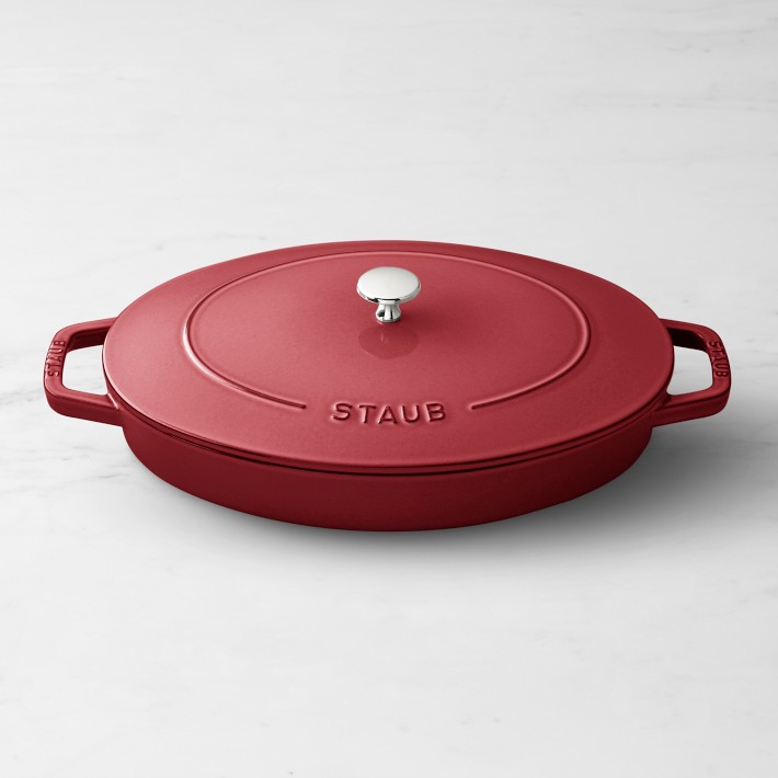 Staub Enameled Cast Iron Oval Gratin with Lid, 2 1/4 Qt.