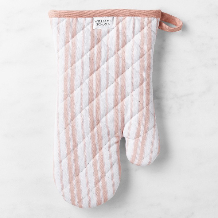 Dusty Rose Williams Sonoma Heritage Stripe Oven Mitt