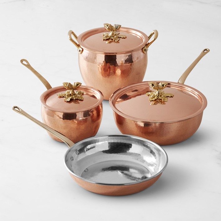 Ruffoni Historia Hammered Copper 7-Piece Cookware Set with Acorn Knobs