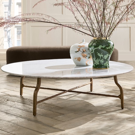 Azurra Hammered Metal Coffee Table (36"-55") | Williams Sonoma