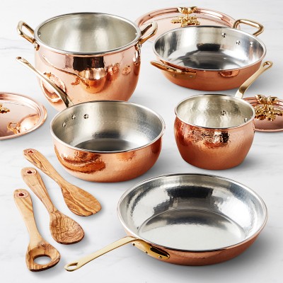 Ruffoni Historia Hammered Copper 11 Piece Cookware Set with Olivewood Kitchen Tools Williams Sonoma