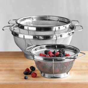 Stainless-Steel Mesh Colander, Set of 3