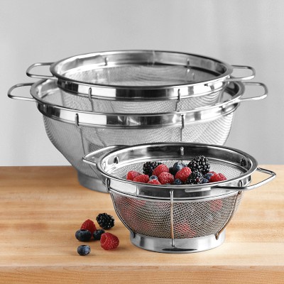 Stainless-Steel 3-Piece Mesh Colander Set | Williams Sonoma