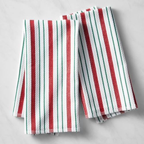 Holiday Stripe Kitchen Towels, Set of 2