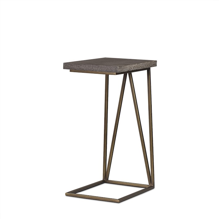 Berlin Pull Up Table, Wood, Espresso, Bronze