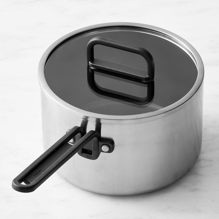 GreenPan™ Stanley Tucci™ Stainless-Steel Ceramic Nonstick Saucepan (4-qt)
