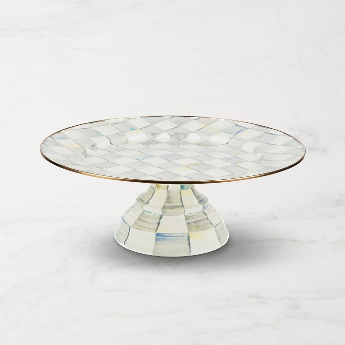 Mackenzie-Childs Sterling Check Large Pedestal Platter