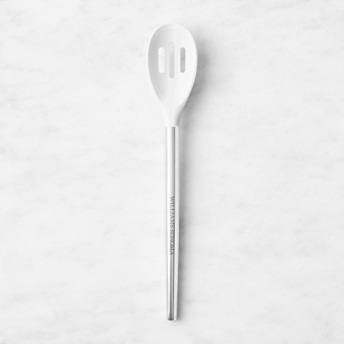 Williams Sonoma Stainless-Steel Silicone Slotted Spoon, White