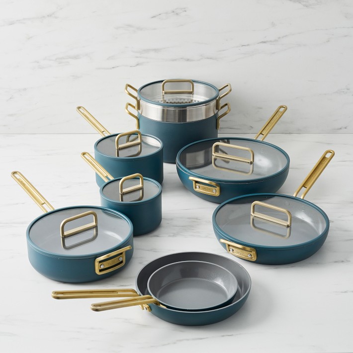 GreenPan™ Stanley Tucci™ Ceramic Nonstick 15-Piece Cookware Set Venetian Teal