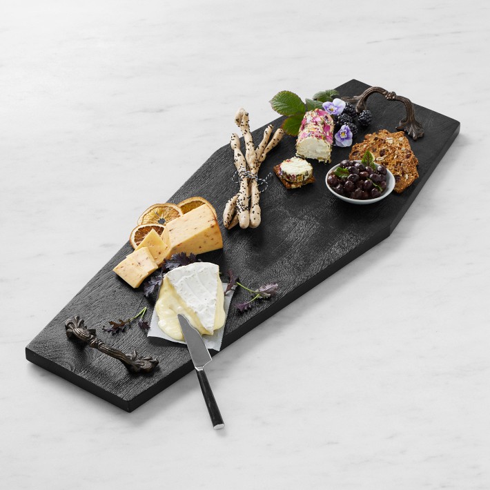 Coffin Cheese Board, Black Wood