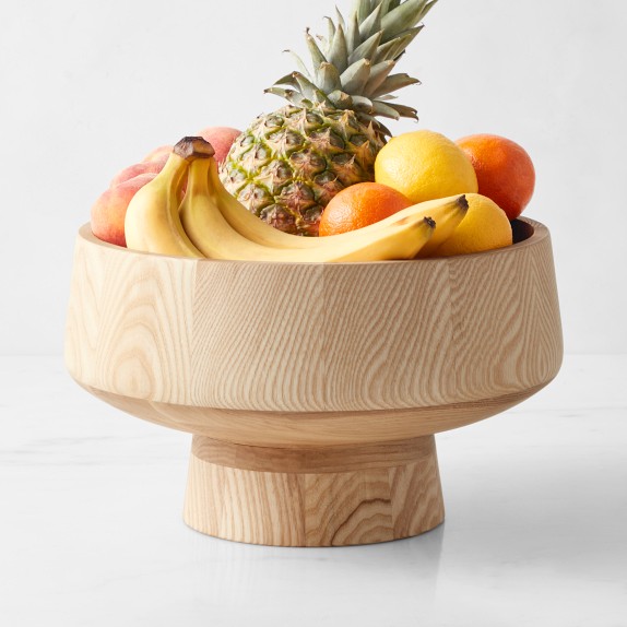 Hold Everything Ashwood Pedestal Fruit Bowl, Medium 