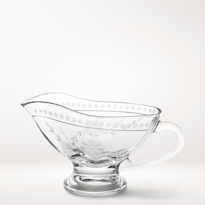 Vintage Etched Gravy Boat