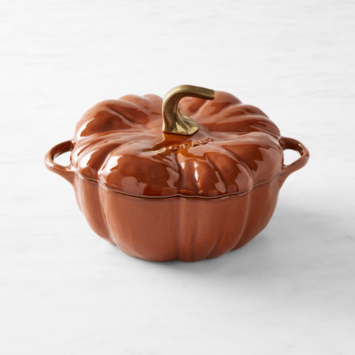 Staub Enameled Cast Iron Pumpkin Cocotte, 3 1/2-Qt., Burnt Orange