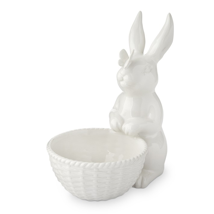 Sculptural Bunny Bowl with Butterfly