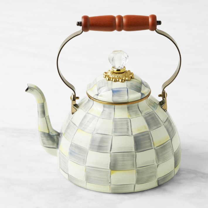MacKenzie-Childs 3Qt Sterling Check Tea Kettle