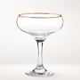 Gold Rim Coupe Glasses, Set of 4