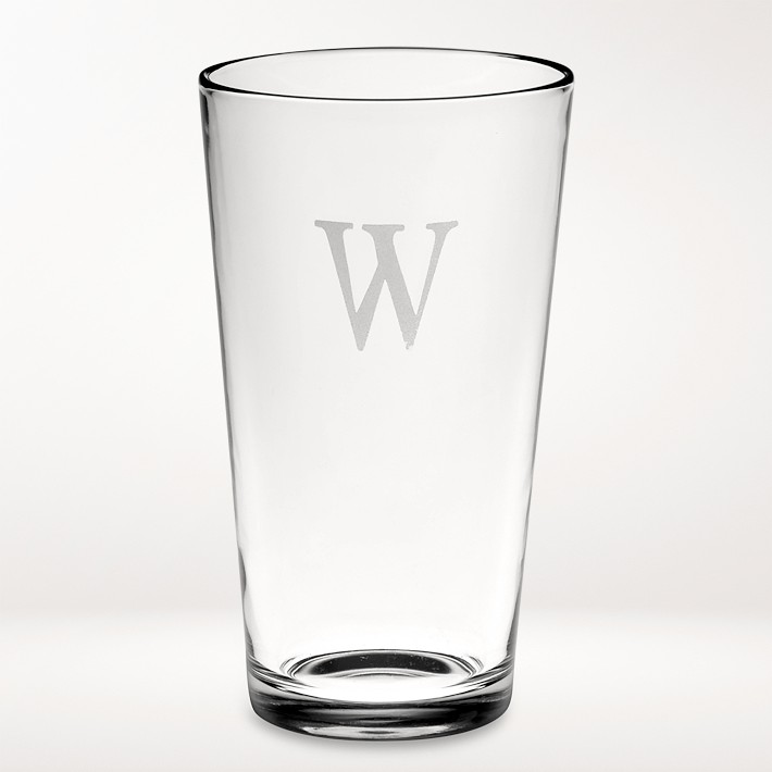 Monogrammed Pint Glasses, Single-Initial, Set of 4