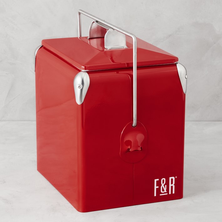 Vintage Metal Cooler, Red