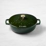 Staub Enameled Cast Iron Pine Tree Braiser, 2 1/2-Qt., Basil with Gold Knob