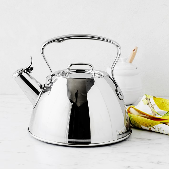 All-Clad Stainless Steel Tea Kettle with Whistle outlet