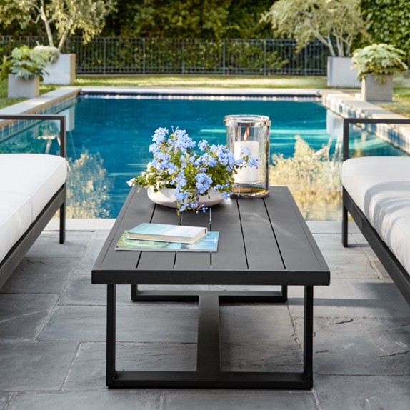 Ojai Outdoor Metal Coffee Table (58") Williams Sonoma