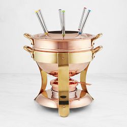 Mauviel Copper Fondue Pot with Stand, 3-Qt.