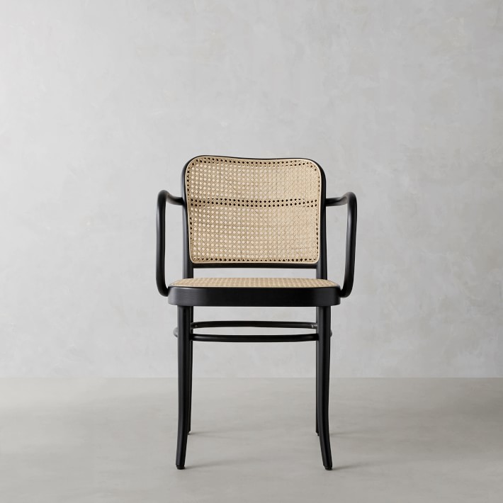 Ton 811 Caned Dining Armchair, Black