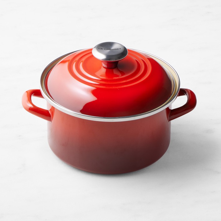 Le Creuset Enameled-Steel Stock Pot with Stainless-Steel Knob, 3 3/4-Qt.