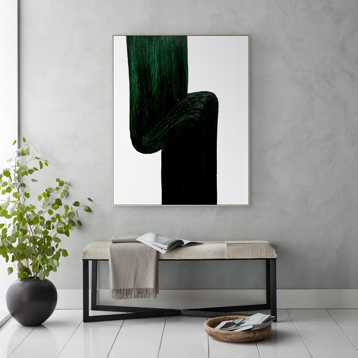 Hand Painted Slate Movement Green Large Wall Art Williams Sonoma