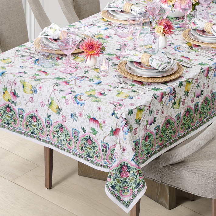 Famille Rose Tablecloth, 70" X 108"