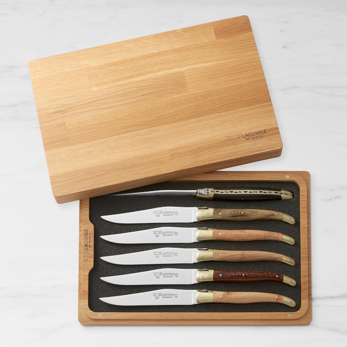 Laguiole en Aubrac Mixed Wood Steak Knife Set, Set of 6