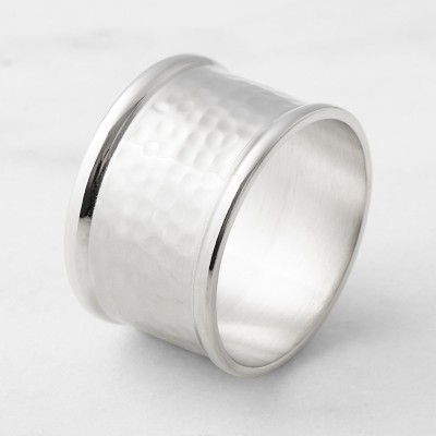 Hammered Nickel Napkin Rings Set of 4 Williams Sonoma