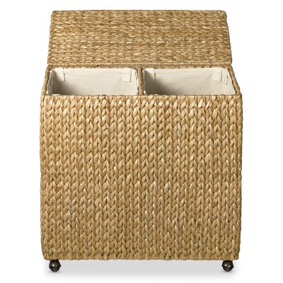Double laundry hamper with wheels discount