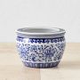 Blue &amp; White Ceramic Planter, Small