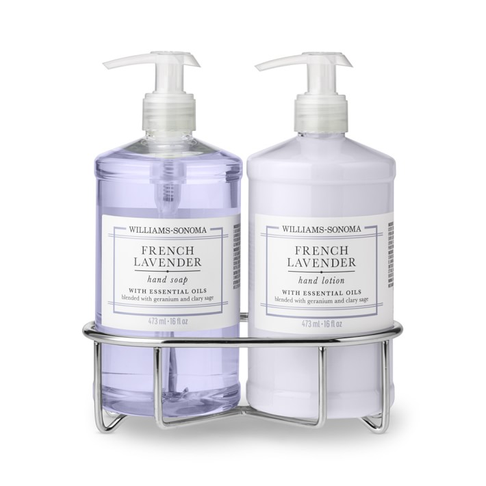 Williams Sonoma French Lavender Hand Soap & Lotion 3-Piece Set, Classic, Stainless-Steel