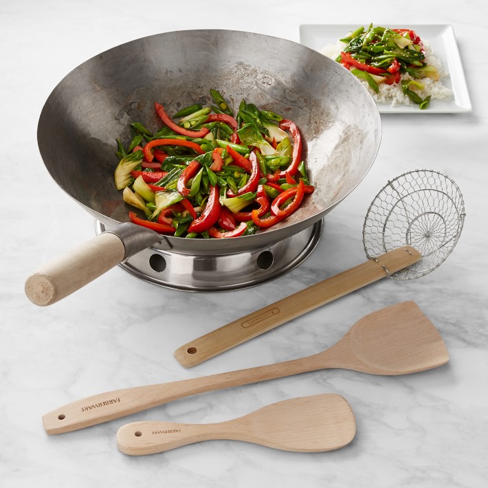 Hammered Wok & Wok Tool Set