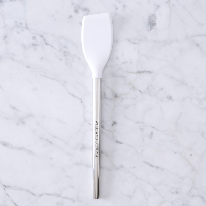 Williams Sonoma Stainless-Steel Silicone Angled Spatula, White