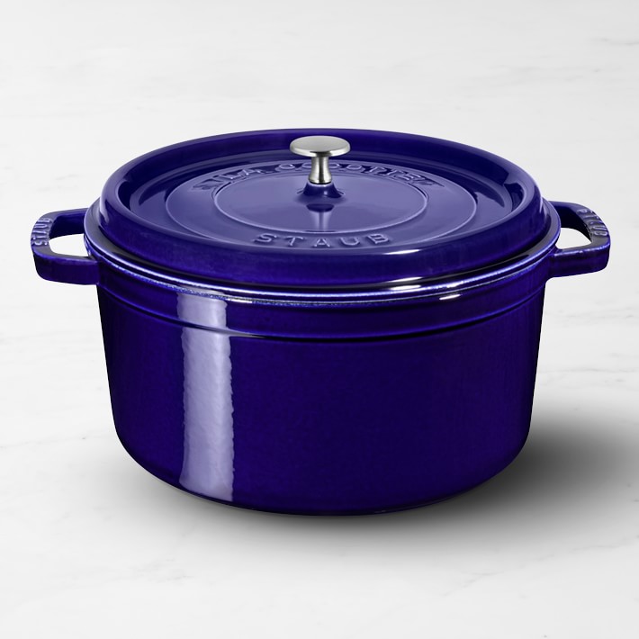 Staub Enameled Cast Iron Round Dutch Oven (Dark Blue, 7 Quart)