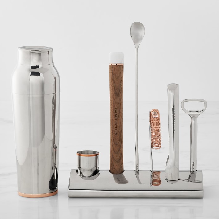 Williams Sonoma Bar Tool Set with Stand & Cocktail Shaker