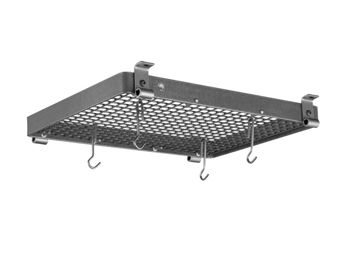 Enclume Flush Mounted Ceiling Pot Rack, 24" x 18", Hammered Steel