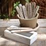 Wooden Herb Plant Stakes in Wooden Box, Set of 9