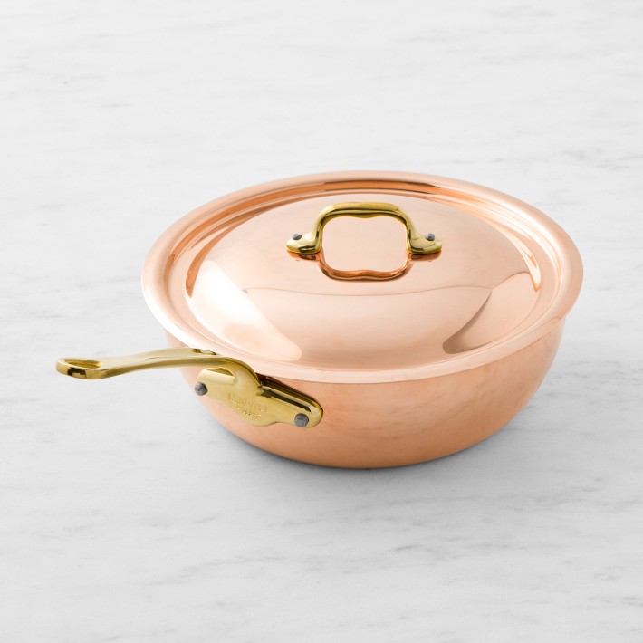 Mauviel Copper M'150B Curved Splayed Saute Pan, 3 1/2-Qt.