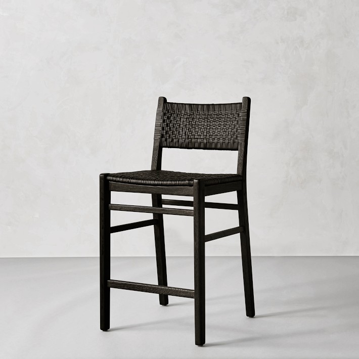 Black woven counter stool hotsell
