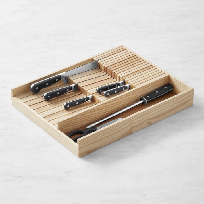 Hold Everything In-Drawer Knife Oraganizer, Ashwood