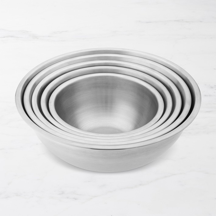 Stainless-Steel Nesting Mixing Bowls, Set of 5